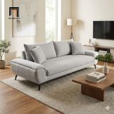  Bộ ghế sofa góc L xám trắng GT278 Creamy 2m5 x 1m6 chung cư 