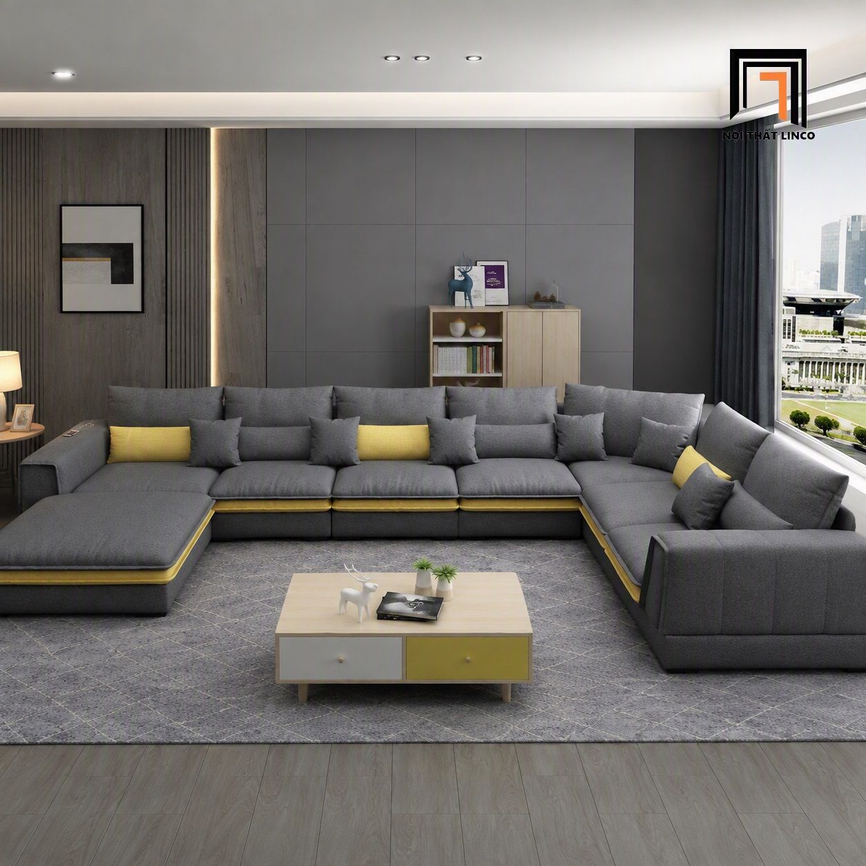  Ghế sofa chữ U UT36 Youtai dài 3m65 phong cách tối giản 