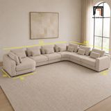  Sofa chữ U giá tốt UT51 Parmen dài 3m2 bọc nỉ mềm mại 
