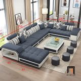  Ghế sofa chữ U UT47 Xert 3m5 bọc vải phối màu đẹp mắt 