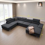  Bộ sofa U vải nỉ UT56 Verton 3m1 thiết kế hiện đại 