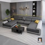  Sofa U phối màu vải UT61 Aparte dài 3m2 phong cách hiện đại 