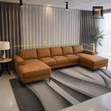  Bộ sofa U UT78 Mondazie 3m3 bọc da nâu sang trọng 