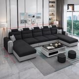  Ghế sofa chữ U UT64 Jiangsu 3m4 bọc vải cho phòng khách 