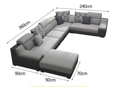  Bộ sofa U phòng khách UT37 Dete 3m6 bọc nỉ cao cấp 