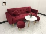  Bộ ghế sofa phòng khách giá rẻ GBL2 dài 2m đỏ đô vải nhung 