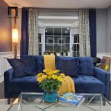  Ghế sofa băng dài 1m9 BT28 Rosenow màu xanh đen vải nhung 