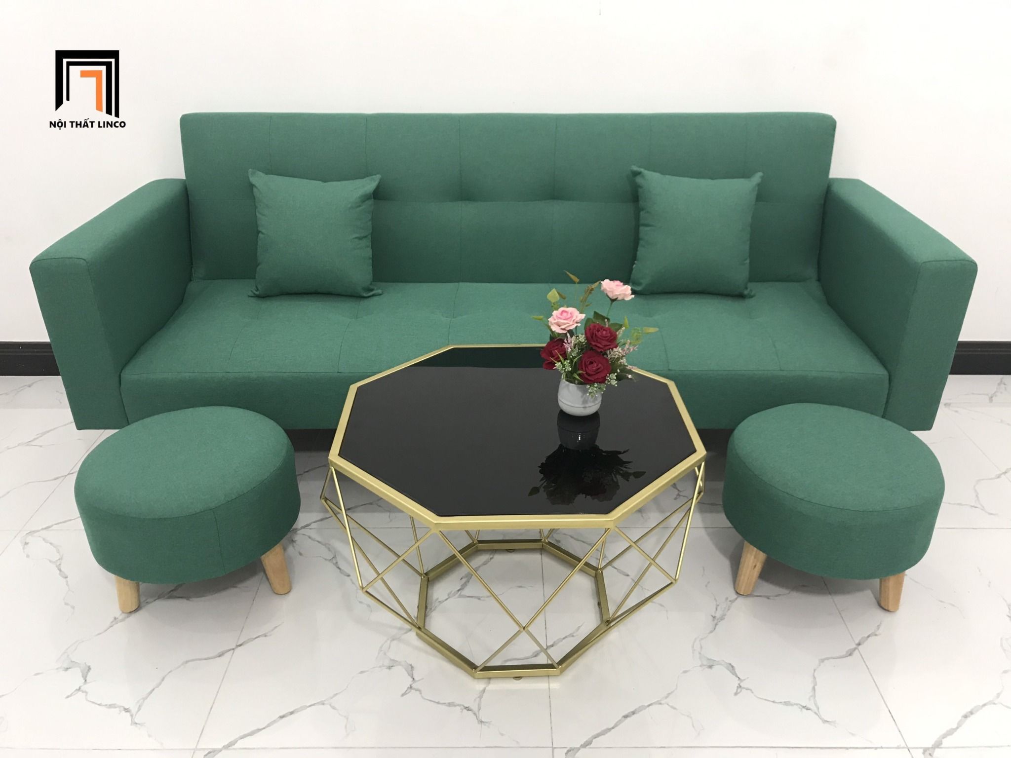  Bộ ghế sofa giường thông minh GBL2 2m hiện đại màu xanh ngọc 