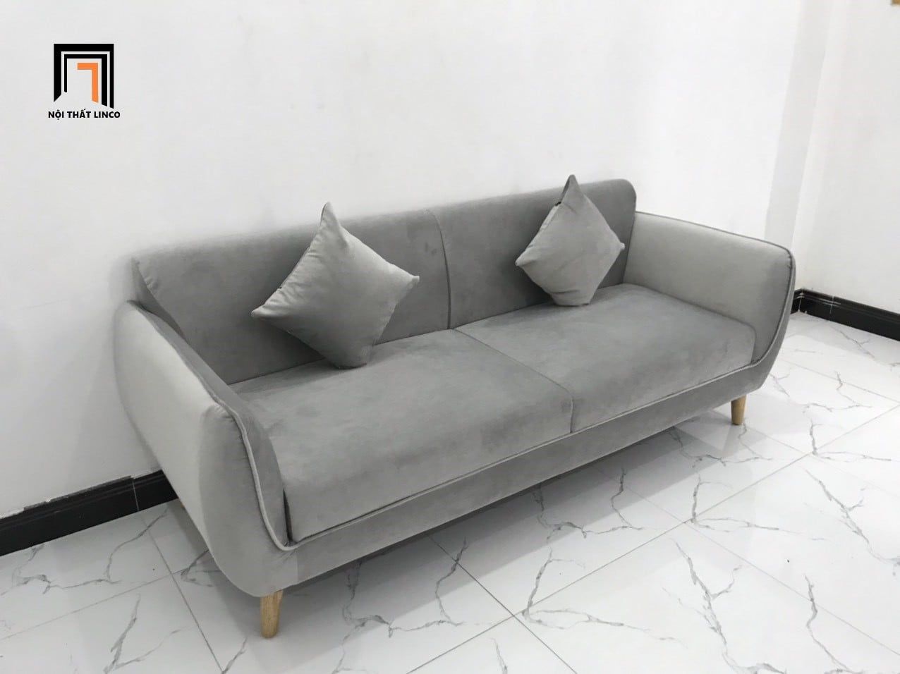  Bộ ghế sofa băng BL11 BB dài 1m9 xám vải nhung đẹp hiện đại 