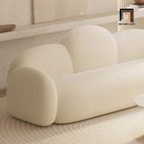  Sofa phòng khách KT87 Tormeau vải lông cừu trắng tinh tế 