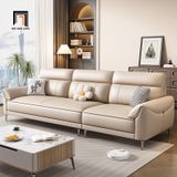  Sofa góc da công nghiệp GT273 Tazrou 2m4 x 1m6 da trắng kem 