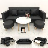  Bộ ghế sofa giường đa năng GBL2 2m giả da màu đen giá rẻ 