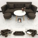  Bộ bàn ghế sofa bed đa năng GBL2 nâu đậm dài 2m phòng nhỏ 