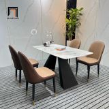 Bộ bàn ghế ăn cao cấp 3-BAD4-Ratino dài 1m2 đá ceramic 