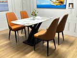  Set bàn ăn 4 chỗ ngồi 19-BAD4-Blacan mặt đá ceramic đẹp 