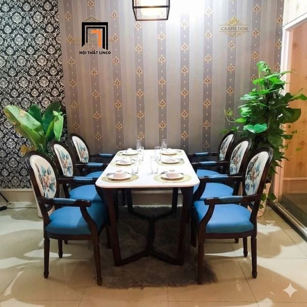 bộ bàn ăn tân cổ điển