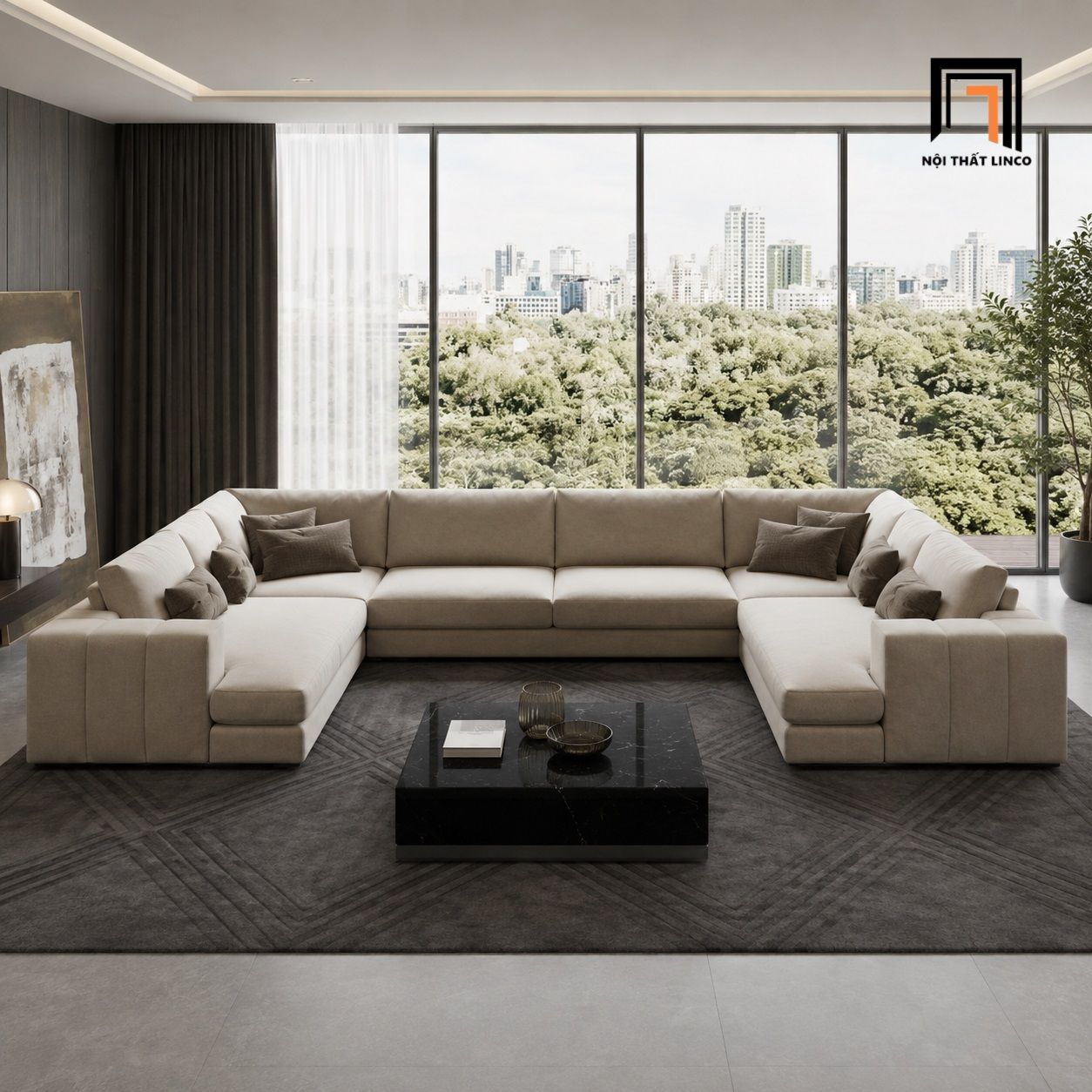  Sofa chữ U đẹp UT67 Loren 3m phong cách trẻ trung 