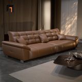  Ghế sofa văng da xám trắng 2m4 BHQ77 Colo kiểu dáng hiện đại 