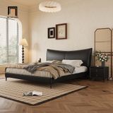  Giường ngủ da pu hiện đại GN96 Aubrey xám đậm cho chung cư 