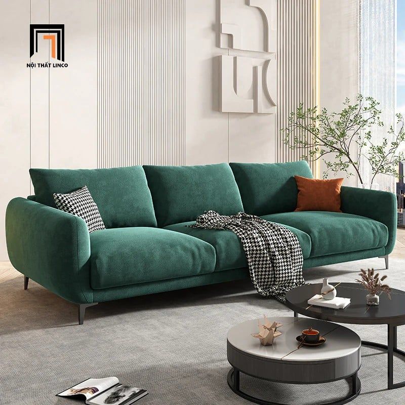  Bộ sofa góc vải nhung xanh lá GT297 Sydney 2m3 x 1m6 giá rẻ 