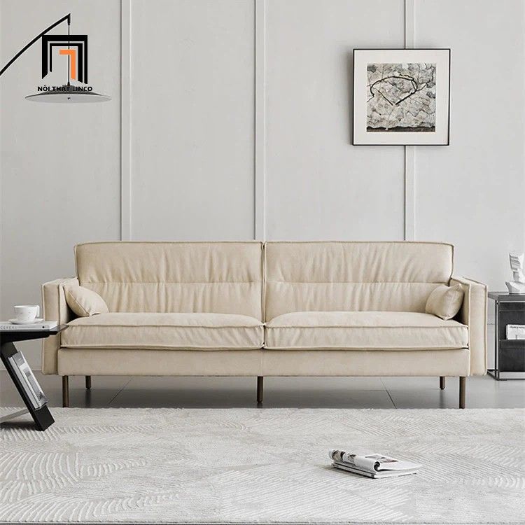  Ghế sofa băng vải nhung màu be kem BHQ52 Conrad 2m giá rẻ 