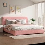  Giường ngủ vải nỉ màu hồng GN89 Mistam xinh xắn cho gia đình 