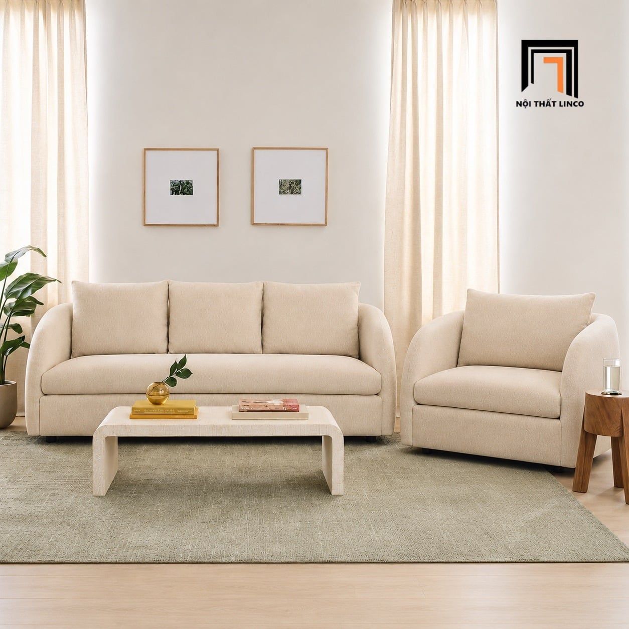  Sofa phòng khách KT181 Audrey kiểu cong mềm mại 