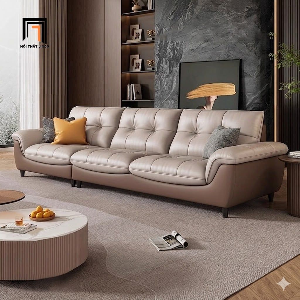  Ghế sofa băng phòng khách cao cấp BHQ75 Yolande 2m5 bọc da 