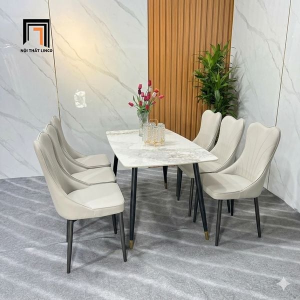 bộ bàn ăn đá 6 ghế