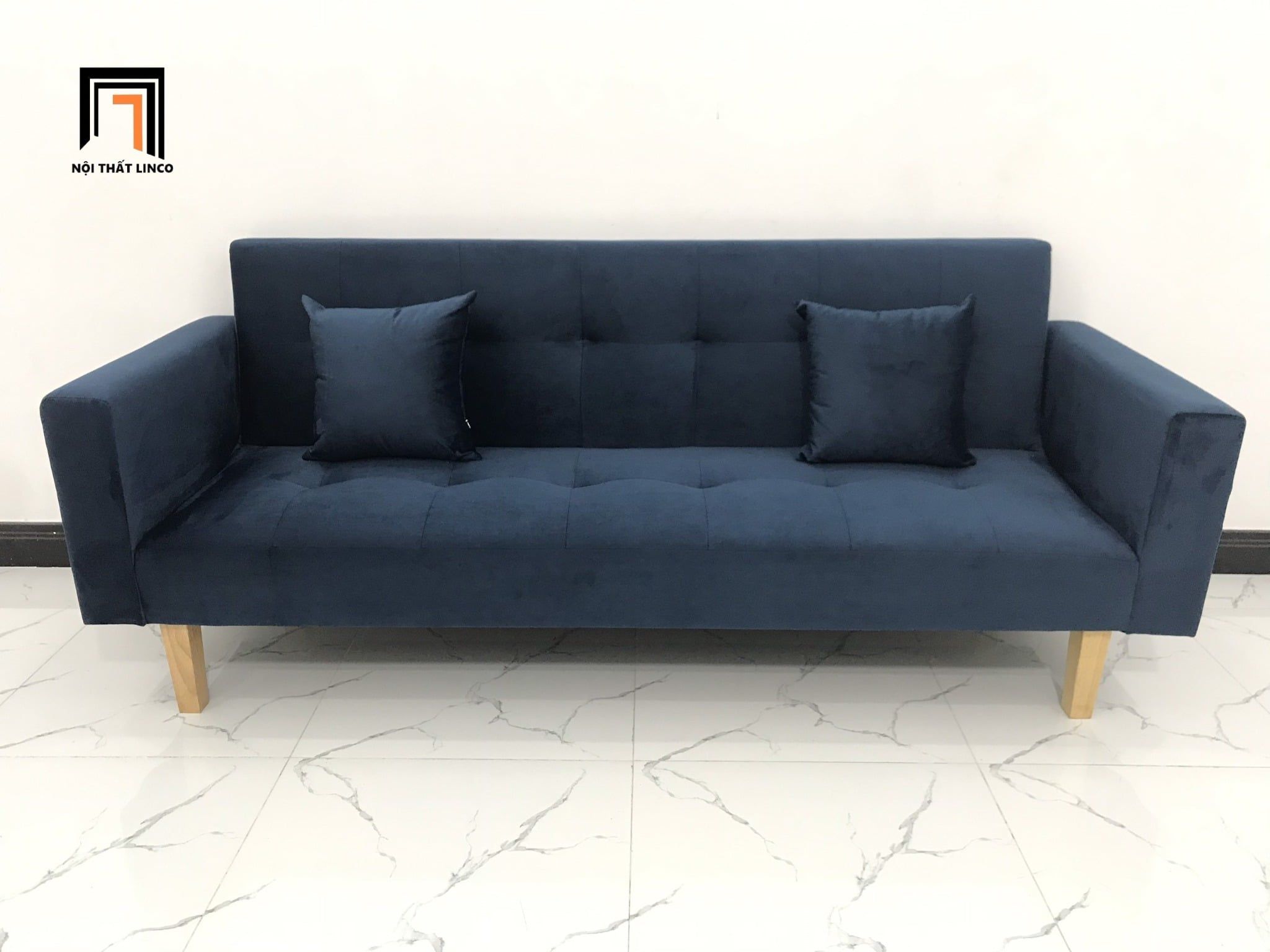  Bộ ghế sofa giường GBL2 2m thông minh xanh đậm vải nhung 