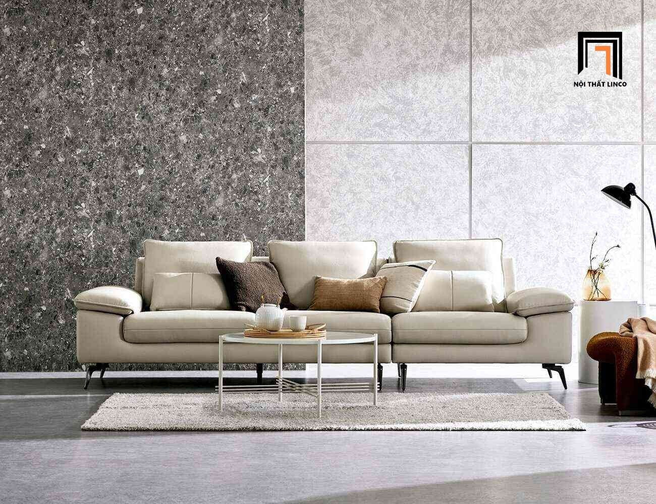  Ghế sofa văng dài 2m5 BHQ43 Crovat da chống trầy xám trắng 