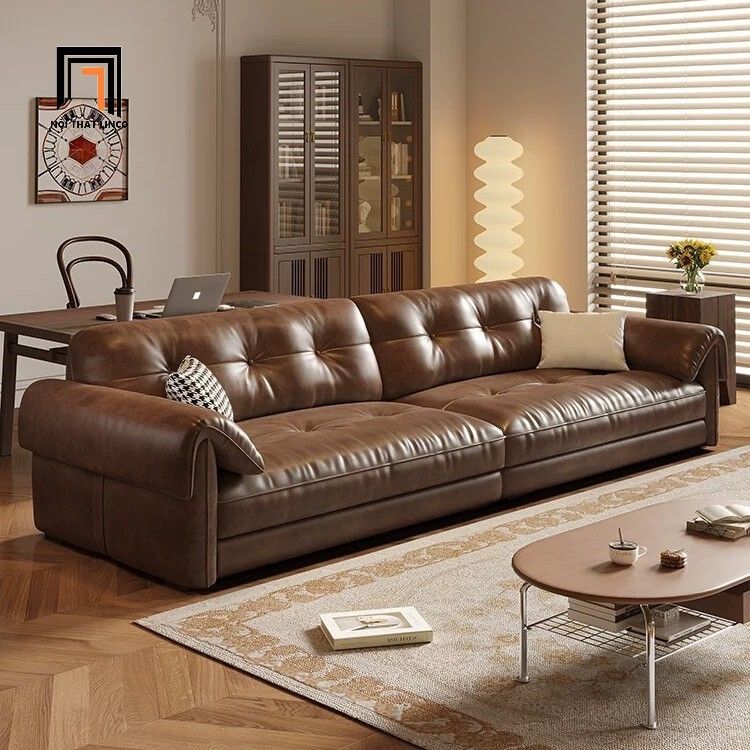  Sofa băng da Pu sang trọng BHQ83 Irene 2m4 phòng khách đẹp 