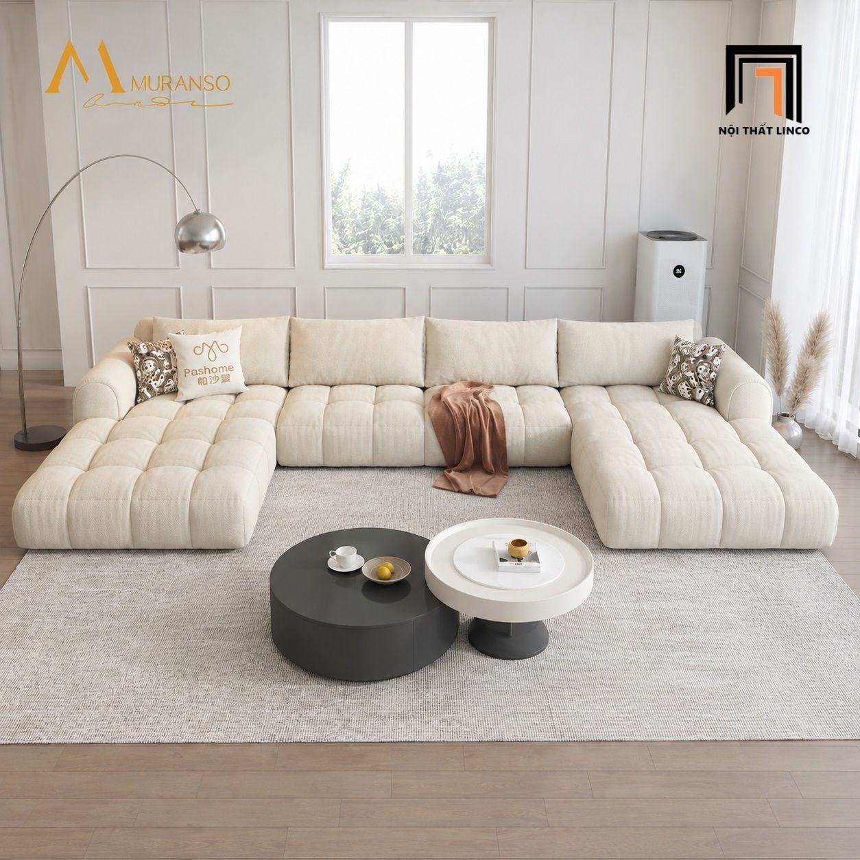  Ghế sofa U UT68 Muranso 3m1 phong cách trẻ trung xinh xắn 