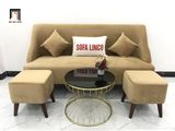  Bộ ghế sofa băng dài vải nhung BL3 Hilo màu be kem đẹp 