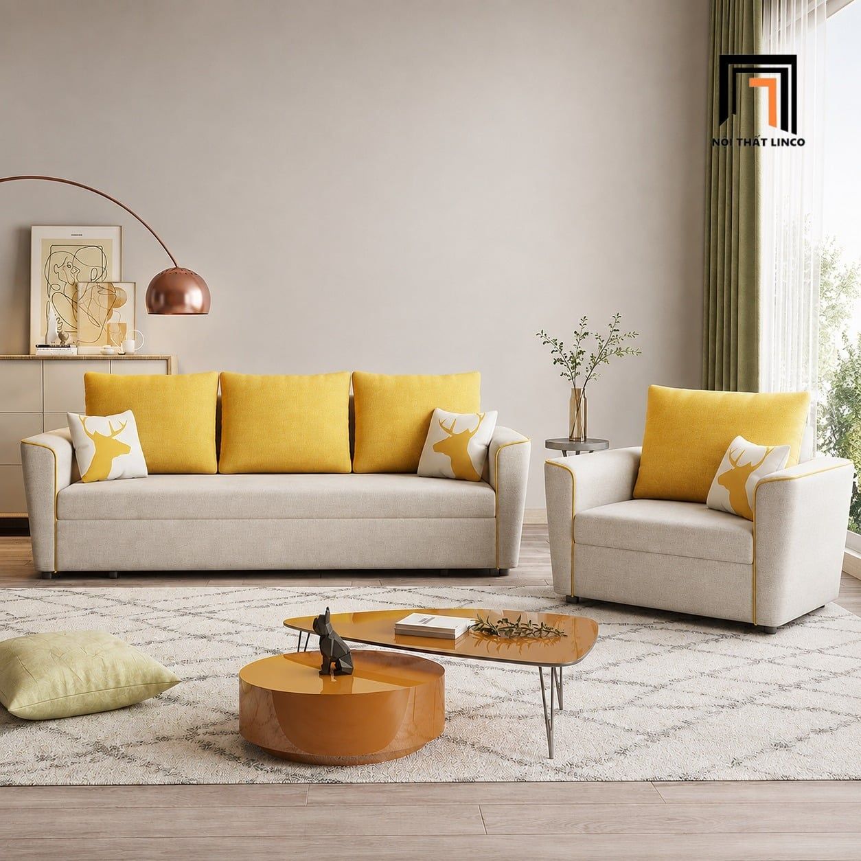  Bộ ghế sofa phòng khách nhỏ KT177 Montana trẻ trung đẹp mắt 