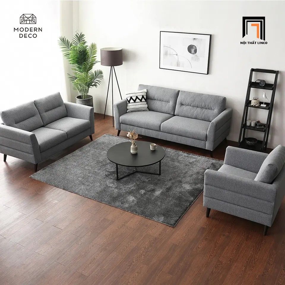  Ghế sofa băng dài 1m9 BT42 Liner màu xám lông chuột giá rẻ 
