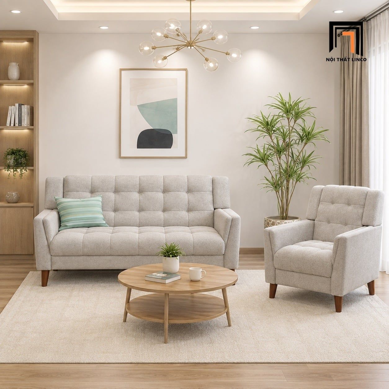  Bộ sofa KT196 Monte vải nỉ cao cấp cho không gian căn hộ 