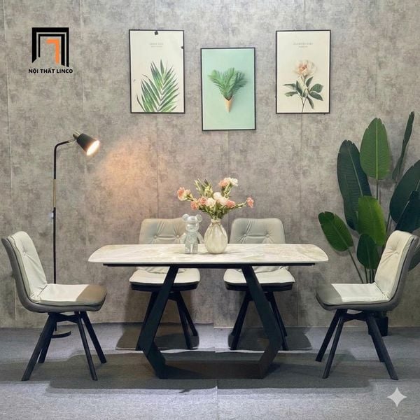 bộ bàn ăn đá ceramic