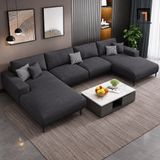  Sofa chữ U UT58 Pesca 3m bọc vải nỉ xám đen giá tốt 