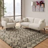  Bộ sofa KT192 Sofox vải nhung trắng kem đẹp tinh tế 