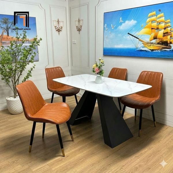 bộ bàn ăn đá ceramic 1m2 4 ghế