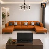  Bộ sofa U UT80 Parco dài 3m4 da giả đẹp cho phòng khách 