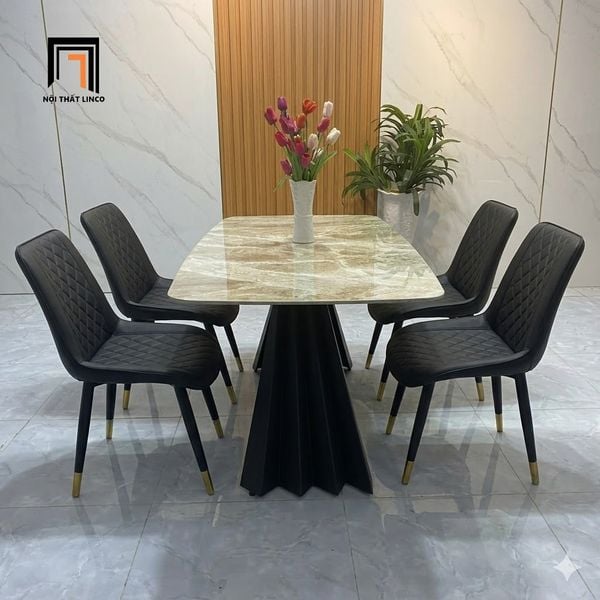 bộ bàn ăn đá ceramic cao cấp