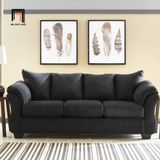 Ghế sofa văng tay cong BT34 Darcy 3 chỗ ngồi 2m1 đen nhung 