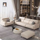  Ghế sofa băng da xám trắng BHQ81 Lauren 2m6 cho phòng khách 