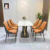  Bộ bàn ăn căn hộ chung cư 4-BAD6-Gaman 6 ghế da giả Pu 