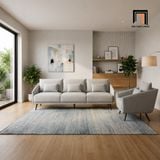  Sofa phòng khách KT156 Convey vải nỉ xám trắng sang trọng 