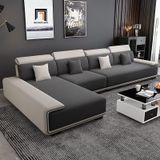  Set ghế sofa phòng khách hiện đại KT14 Ramia phối màu đen trắng 