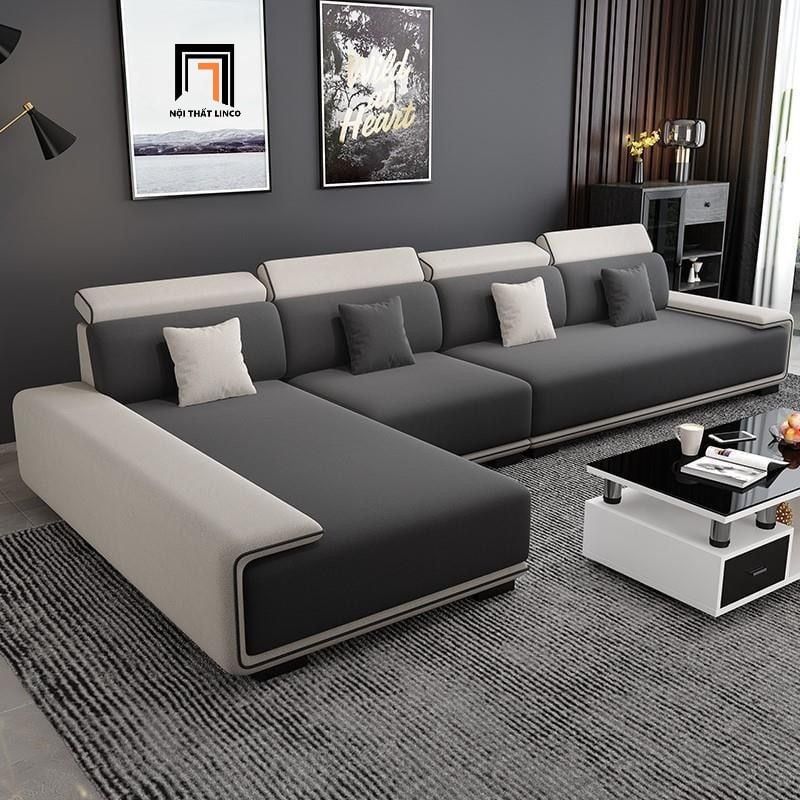  Set ghế sofa phòng khách hiện đại KT14 Ramia phối màu đen trắng 