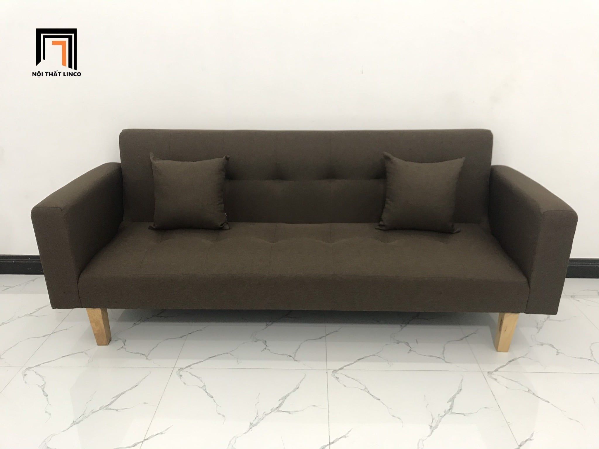  Bộ bàn ghế sofa bed đa năng GBL2 nâu đậm dài 2m phòng nhỏ 